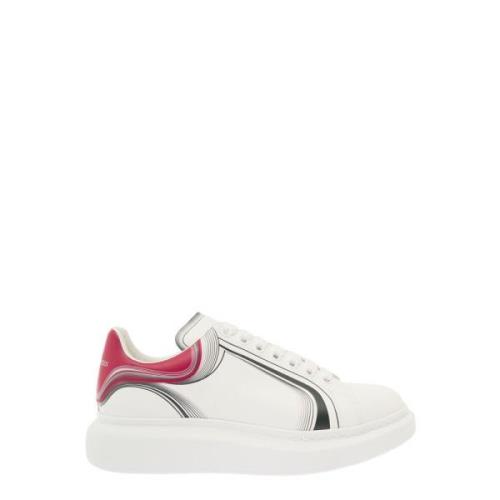 Witte Leren Sneakers met Grafische Details Alexander McQueen , White ,...