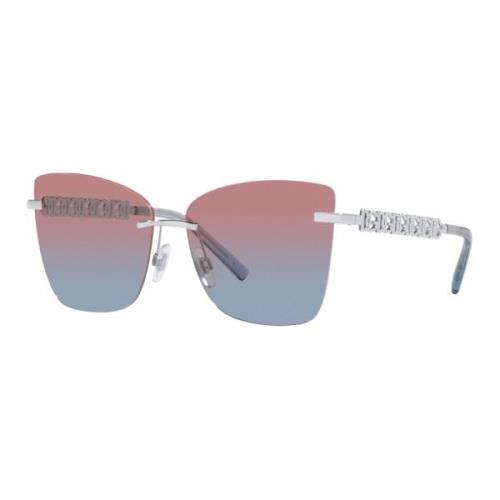 Zilver/Roze Blauw Getinte Zonnebril Dolce & Gabbana , Gray , Dames