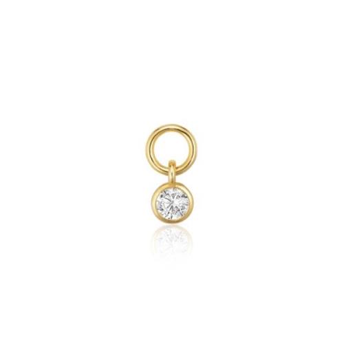 Vergulde Hoop Charm met Witte Zirkonia Sif Jakobs Jewellery , Yellow ,...