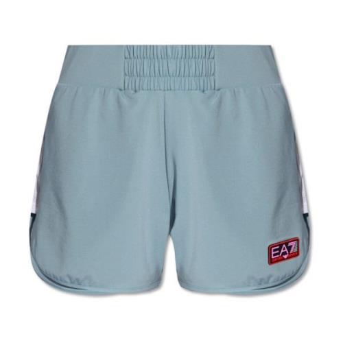 Shorts met logo Emporio Armani EA7 , Blue , Dames