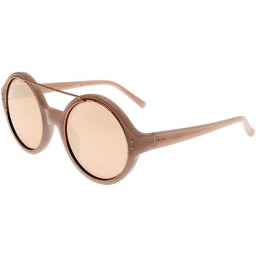 Dusky Rose Gold Mirror Sunglasses Linda Farrow , Pink , Dames