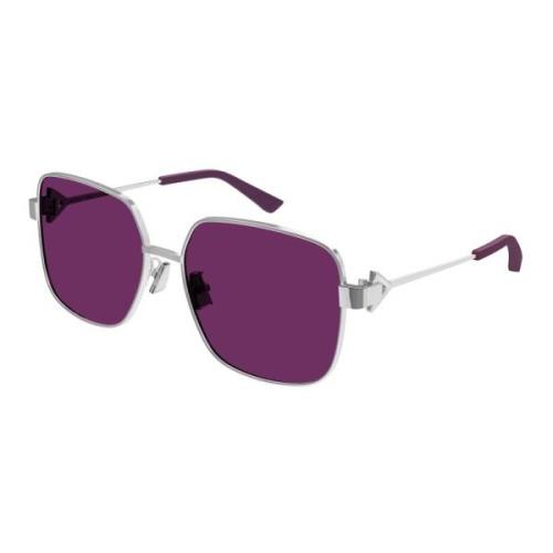 Silver/Violet Sunglasses Bottega Veneta , Purple , Dames