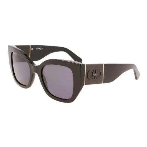 Black/Grey Blue Sunglasses Sf1045S Salvatore Ferragamo , Black , Dames