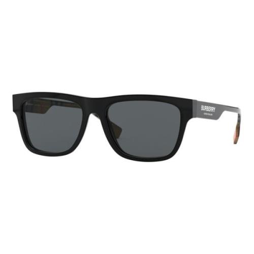 Black/Grey Sunglasses with B Logo Burberry , Black , Heren