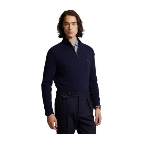 Marine Wol Quarter-Zip Sweater Ralph Lauren , Blue , Heren