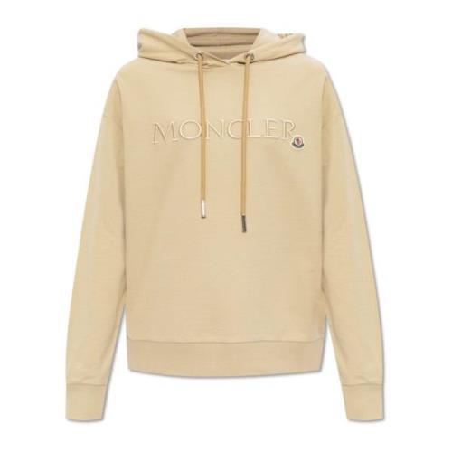 Hoodie met logo Moncler , Beige , Dames