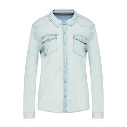 Denim Overhemd - Vervaagd Blauw, Slim Fit, Lange Mouwen Guess , Blue ,...