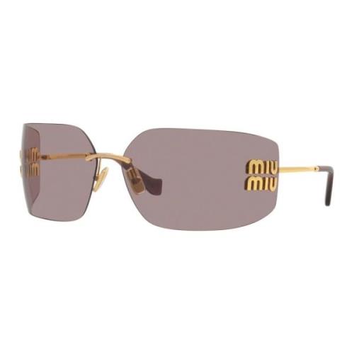 Gold/Light Violet Sunglasses SMU 54Ys Miu Miu , Yellow , Dames