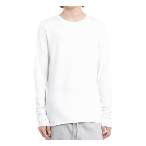 Witte Longsleeve Katoen Modal T-shirt Thom Krom , White , Heren