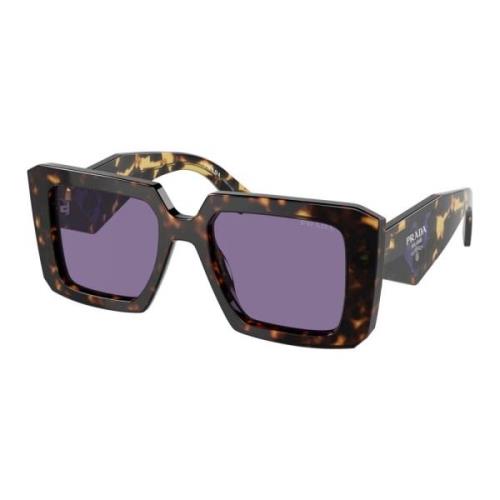 Tortoise/Violet Sunglasses Prada , Brown , Dames
