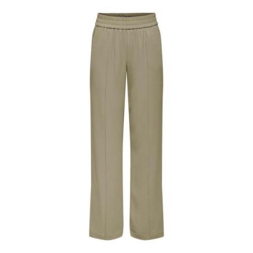 Wide Trousers Only , Beige , Dames