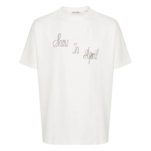 Witte Ronja Print Box T-Shirt Our Legacy , White , Heren