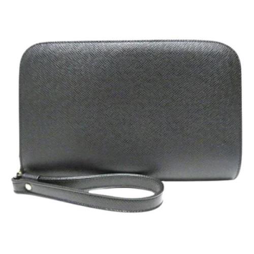 Pre-owned Leather clutches Louis Vuitton Vintage , Black , Dames