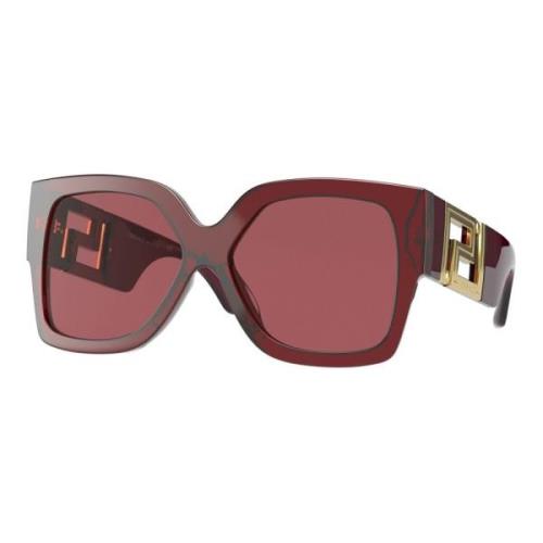 Burgundy Greca Sunglasses Versace , Red , Dames
