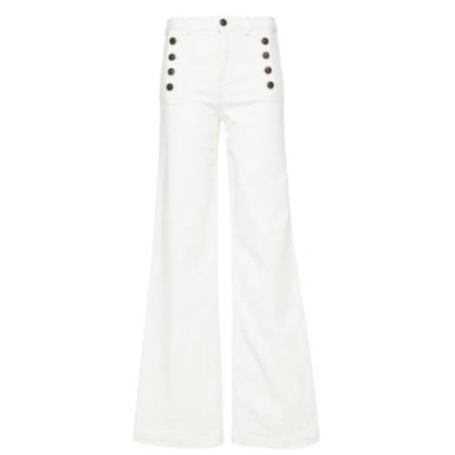 Wide Jeans Twinset , White , Dames