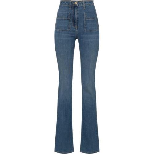 Wijde Denim Jeans voor Vrouwen Elisabetta Franchi , Blue , Dames