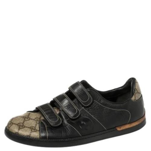 Pre-owned Leather sneakers Gucci Vintage , Black , Dames