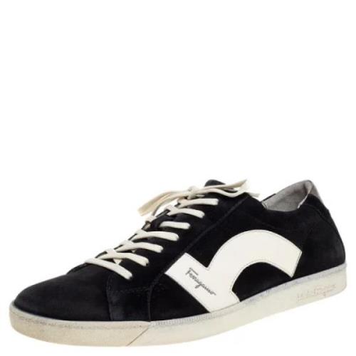 Pre-owned Leather sneakers Salvatore Ferragamo Pre-owned , Black , Dam...