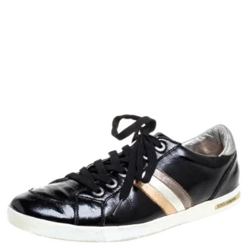 Pre-owned Leather sneakers Dolce & Gabbana Pre-owned , Black , Dames