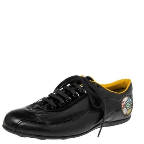 Pre-owned Leather sneakers Gucci Vintage , Black , Dames