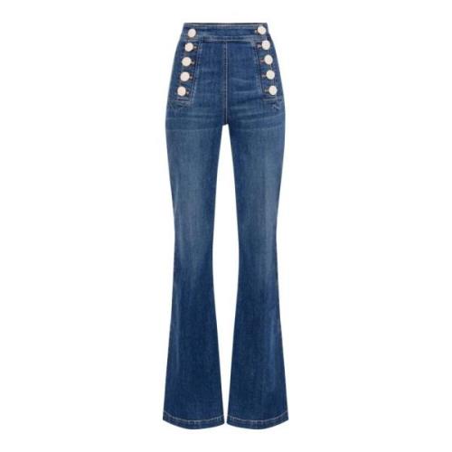 Boot-Cut Jeans voor Vrouwen Elisabetta Franchi , Blue , Dames