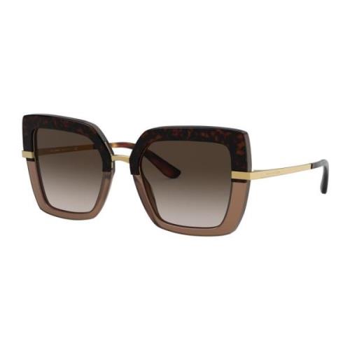 Half Print Sunglasses in Havana Brown Dolce & Gabbana , Brown , Dames