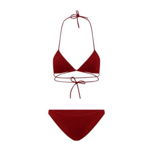 Geribbelde Bikini Strandkleding van Polyamide Lido , Red , Dames