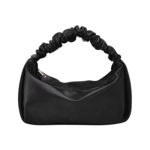 Zwarte Satijnen Mini Scrunchie Tas Alexander Wang , Black , Dames