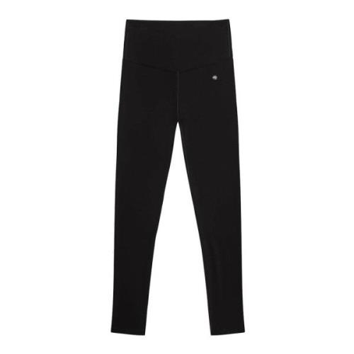 Zwarte High-Waisted Leggings met Monogram Anine Bing , Black , Dames