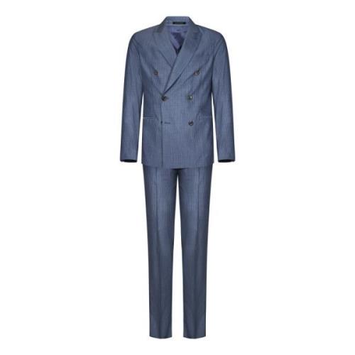Double Breasted Suits Emporio Armani , Blue , Heren