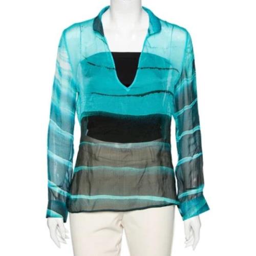 Pre-owned Silk tops Armani Pre-owned , Blue , Dames