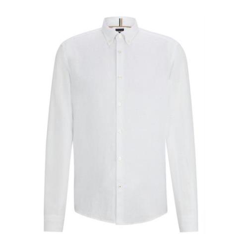 Boss linnen shirt Liam Hugo Boss , White , Heren
