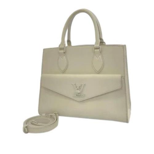 Pre-owned Leather totes Louis Vuitton Vintage , White , Dames