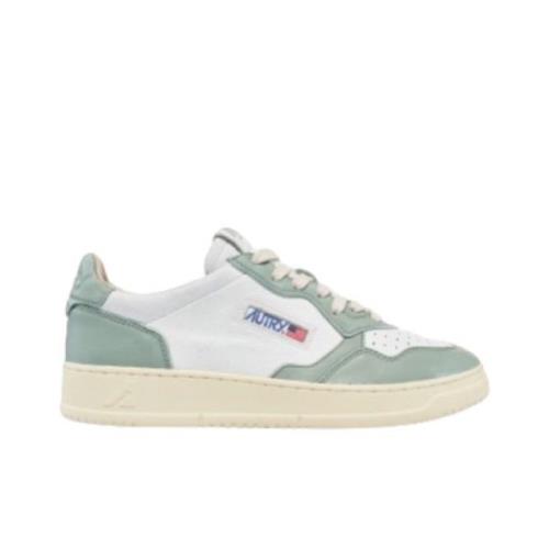 Witte & Groene Leren Sneakers Autry , Multicolor , Dames