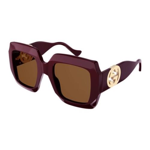 Burgundy/Brown Sunglasses Gucci , Purple , Dames