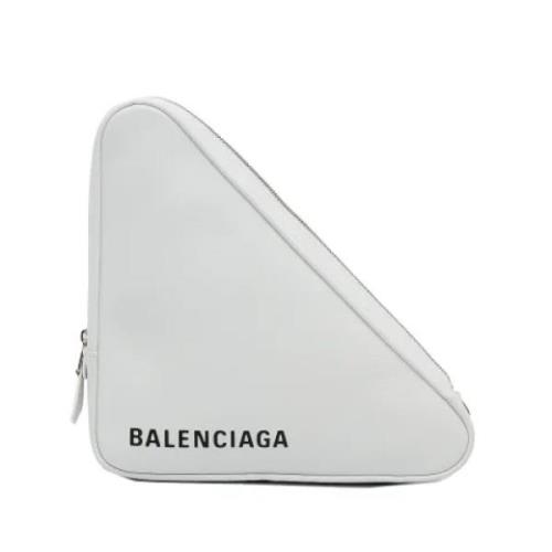 Pre-owned Leather clutches Balenciaga Vintage , White , Dames