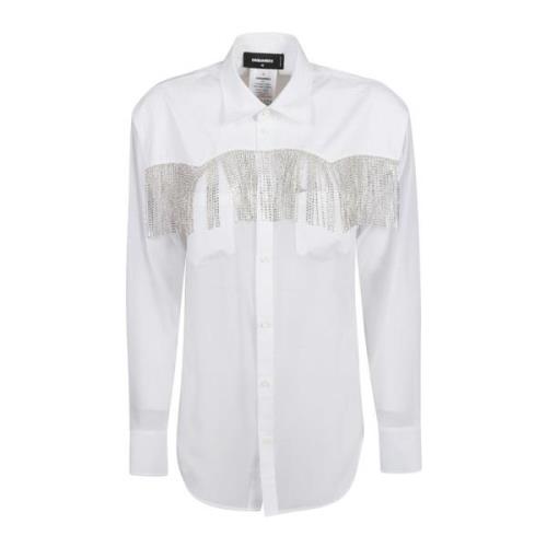 Klassieke Witte Overhemd Dsquared2 , White , Dames