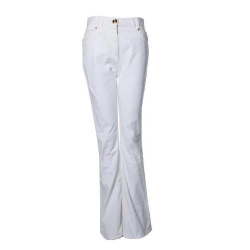 Pre-owned Cotton jeans Balmain Pre-owned , White , Dames