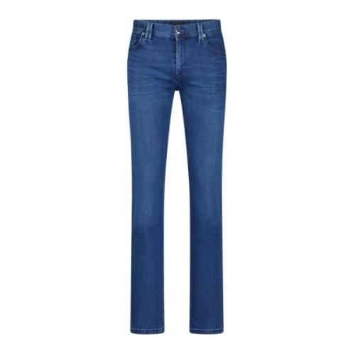 Klassieke Regular-Fit Super Stretch Denim Jeans Alberto , Blue , Heren