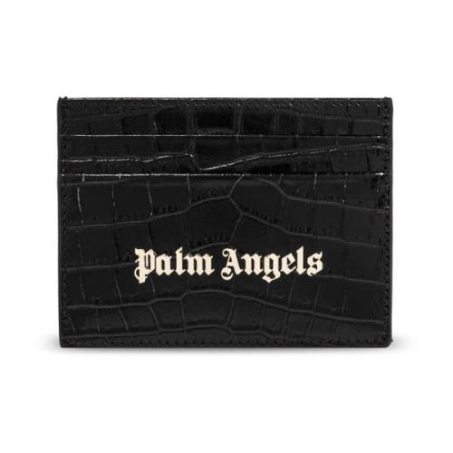 Kaarthouder met logo Palm Angels , Black , Heren