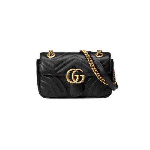 Mini tas in GG Marmont Matelassé Gucci , Black , Dames