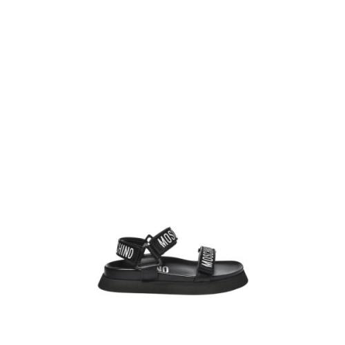 Flat Sandals Moschino , Black , Heren