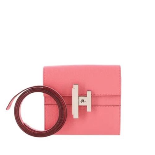 Pre-owned Leather shoulder-bags Hermès Vintage , Pink , Dames