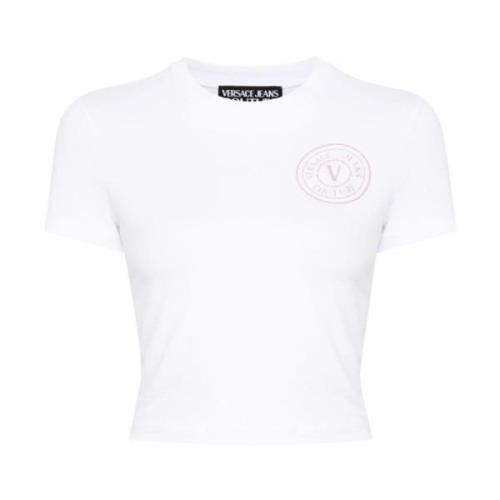 Witte Grafische T-shirt Versace Jeans Couture , White , Dames