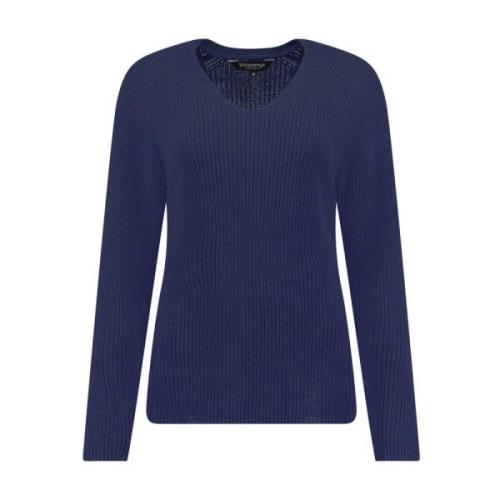 V-hals HCS Pullover Sweater Bloomings , Blue , Dames