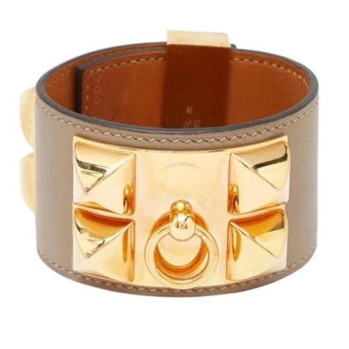 Pre-owned Leather bracelets Hermès Vintage , Yellow , Dames