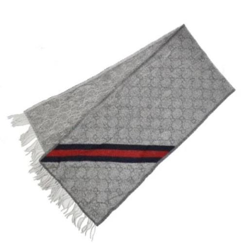 Pre-owned Wool scarves Gucci Vintage , Gray , Dames