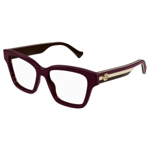 Burgundy Brilmontuur Gucci , Purple , Unisex