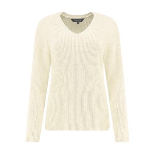 V Neck Pullover HCS Sweater Bloomings , Beige , Dames