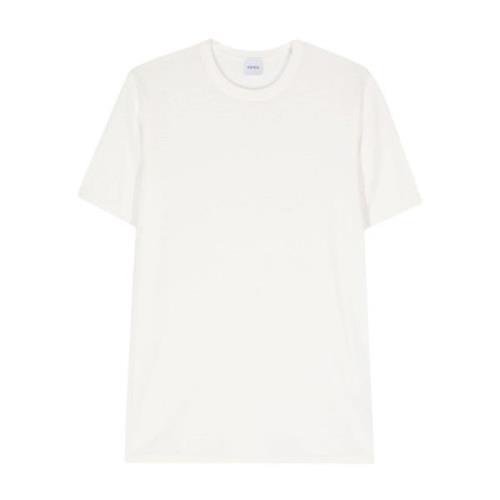 Wit Katoenen T-shirt met Ribboorden Aspesi , White , Heren